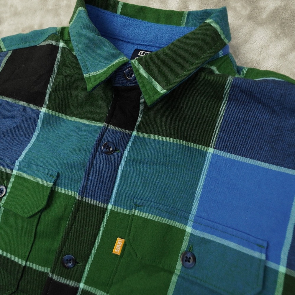 Levi's Gold Tab Jackson Flannel Fleece Lined Jacket Men's Small Plaid Shacket - Picture 3 of 10